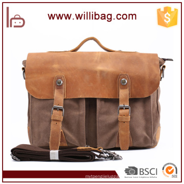 Hot Selling Vintage Customized Satchel Shoulder Bag For Men Canvas Messenger Bag